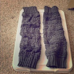 Gray boot warmers